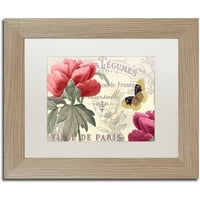 Търговска марка изобразително изкуство венчелистчета от Париж в платно изкуство по цвят Пекарна бял мат, бреза рамка