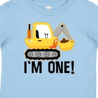 Мастически 1-ви рожден ден строителен камион момче тоалет подарък бебе момче тениска