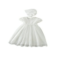 Gergngdo Baby Girls Christening Outfit, флорална бродирана рокля с рокля за кръщене с комплект дрехи