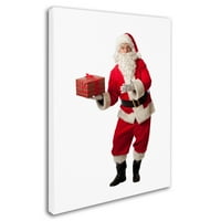 Търговска марка изобразително изкуство 'Дядо Коледа-подарък-10067' платно изкуство от Ед Уилър