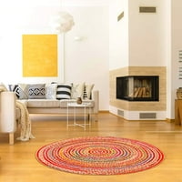 Индийски ръчно изработен сплетен многоцветен памук с естествен юта кръгли килими домашен декор килим размер
