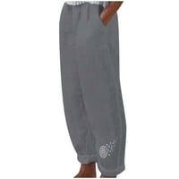 Lenago Cargo Cargo Pants Жени модни летни свободни памучни и ленени панталони панталони панталони с панталони с широки крака панталони ежедневни панталони на хлабина