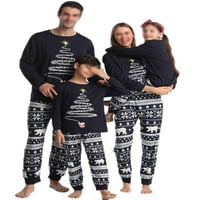 Bomotoo Mommy Dad Dide Child Loungewear Съответстващи семейни пижами комплект еластична талия меки нощни дрехи празник Xmas PJS Снежинка Print PJ Комплекти тъмно синьо бебе 6