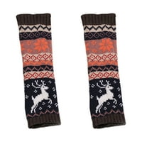 Rygai двойка жени по -топли елени снежинка плетена есента зима дебели топли ръкавици за надвиснали за Коледа, кафе