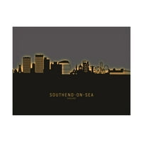 Майкъл Томпсет 'Саутенд на море Англия Скайлайн Глоу втори' платно изкуство