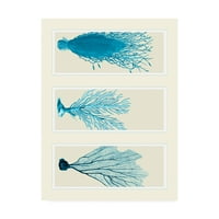 Марка изобразително изкуство 'сини корали върху панели' платно изкуство от фаб фънки