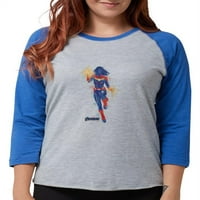 Cafepress - Капитан Америка - женски бейзболен тройник