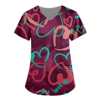 Umitay Women's Fashion Print с къси ръкави V-lect Tops Uniforms 'Unifound Summer Tops for Women