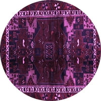 Ahgly Company Indoor Round Animal Purple Traditional Area Cugs, 4 'Round