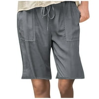 Къси панталони за женски клирънс под 10 долара плюс размер солидна стегнатост Изрязани панталони джобни гащеризони товари Краза тъмно сиво xxxxxl