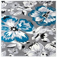 Модерни флорални кръгове Сини 9 '12' килим за закрито
