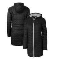 Женски резач и Бък Черна Канзас Държава Wildcats Rainier Primaloft Eco Hooded Long Coat