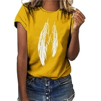 WHLBF Дамски ток клирънс дамски върхове момичета с къс ръкав от блуза забавна печат тениска тениски върхове
