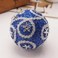 Домашен декор Коледа Rhinestone Glitter Baubles Ball Xmas Дърво украса декорация тъмно синьо