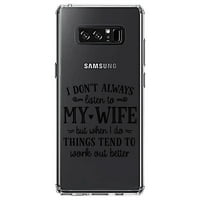 DistrentInk Clear Shockproof Hybrid Case за Samsung Galaxy Note - TPU Bumper Acrylic Back Tempered Glass Protector - Не винаги слушайте жена ми, но тренирайте по -добре