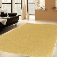 Ambiant Color World Collection Way Solid Color Area Rugs Yellow - 4 'осмоъгълник