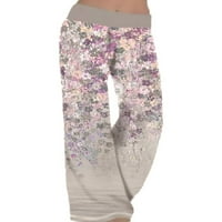 Fonwoon жени флорална йога широк крак торбисти харем панталони джогисти еластична талия дълги панталони плюс размер