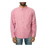 Fourstar облекло мъжки риза Calico LS Button Up, червено, малки
