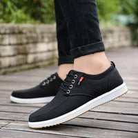 DMQUPV MENS Classic Nylon Sneaker High Soled Men Canvas Shoes Спортни ежедневни обувки за мъже мъже маратонки Technicalsportshoe черно 10