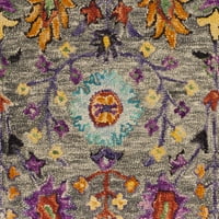 Blossom Hamilton Floral Wool Cringed Rug, сив мулти, 3 '5'