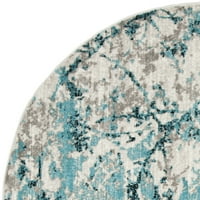 Skyler Joisse Abstract Area Rug, Blue Ivory, 8 '8' Round