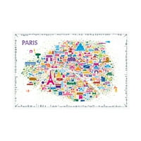 Рафаел Ескер 'Иконични Градове Париж' Платно Изкуство