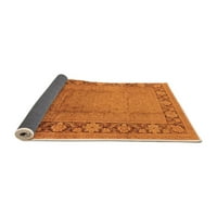 Ahgly Company Indoor Rectangle Oriental Orange Industrial Area Rugs, 4 '6'