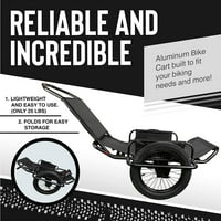 Rambo велосипеди алуминиев кошър за ремарке за велосипеди - количка за игра и ремарке за игра и помощна програма - максимален капацитет от 300 фунта - алуминиева сплав 16 Мазни гуми за всеки терен - -пресуден сгъваем