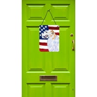 Carolines Treasures SS4231DS USA AMERICAN FLAG със стена или висящи щампи на Borzoi, 12x16, многоцветни