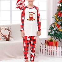 Коледна пижама за семейство родител-дете топъл Коледен комплект отпечатани пижами за домашно облекло от две части Татко комплект коледни подаръци на клирънс
