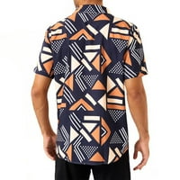 Хуачен Хавайска Риза За Мъже, Мъже Реколта Бутон Надолу Боулинг Ризи С Къс Ръкав Лятна Плажна Риза В Клирънс