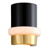 299-11-VPB SBK-Corbett Lighting-Beckenham-Една лека стена Sconce-Vintage Polished Brass Black Finis