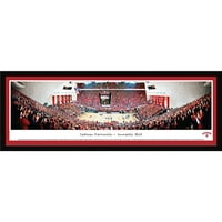 Индиана Хусиърс баскетбол в монтажната зала-черни панорами на колежа Принт с избрана рамка и единична Мат