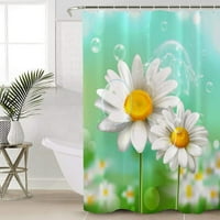 Водоустойчив облицовка за завеси за душ, летни маргаридни цветя душ завеси за баня, душове сергия и вана за нокти, комплект за душ завеси от полиестер