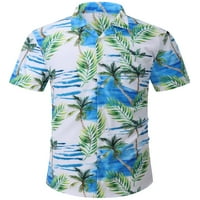 Мъжки цветя Хавайски случайни ризи Бутон надолу флорална лятна плажна риза за почивка