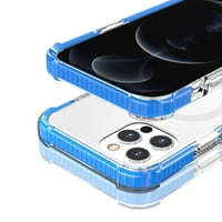 За Apple iPhone Pro Ma Hybrid Acrylic Transparent Hard Colard Bumper Bumper, съвместим с Magsafe Cover, XPM Phone Case [Clear Red]