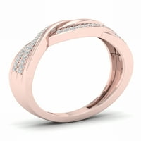 Империал 1 6кт ТДВ 10к Розово злато диамантена панделка Кръстовър пръстен