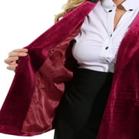 Уникални изгодни дамски плюс кадифе блейзър Дълъг ръкав Работно яке