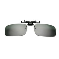 Сиви Слънчеви очила с клипс Поляризирани без рамки обектив нагоре Клип на слънчеви очила