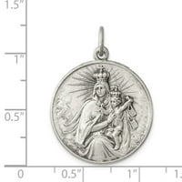 Бял Стерлинги Сребърен Чар Висулка Тематични Антични Дева Мария На Светия Скапулар Медал