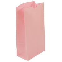 Хартиени крафт чанти за обяд, 6х11х3. 75, бебешко розово, кутия 500, голяма