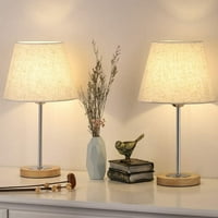 Модерни нощни лампи за нощни шкафчета с бельо сянка комплект от 2