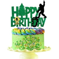 Bigfoot Happy BirthAday Cake Topper - села лагер парти блясък Sasquatch Cake Topper - Bigfoot Crossing Boys Момичета рожден ден парти декорации