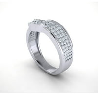 Истински 0,5ct кръгло изрязване диамант Prong Fancy Fancy сватбена лента Ring Bridal Anniversary Solid 18K Gold G Si1