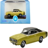 На - Dodge Charger Gold с черни горни и черни ивици мащаб Model Model Car от Oxford Diecast