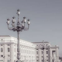 Lamppost на площад „Базилика“ на Сейнт Питър, Ватикана, Римски отпечатък от Асаф Франк