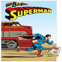 Комикси - Superman - Vintage Wall Poster с бутални щифтове, 22.375 34