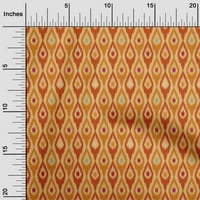 Oneoone Rayon Orange Fabric Asian Ikat Craft Projects Декор тъкан отпечатано от двора