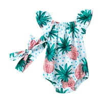 Бебешки дрехи дрехи за глава на главата флорални развълчици Romper Romper & Jumpsuite Toddler Girl Clothes