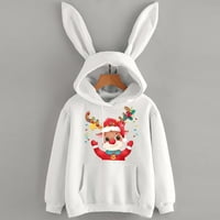 Lenago Womens Hoodies Sweatshirt Plus Size Fashion Casual Есента и зимата Коледни принт Уши